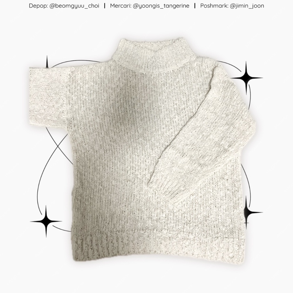 Textured white sweater